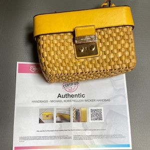 Michael Kors straw box handbag yellow